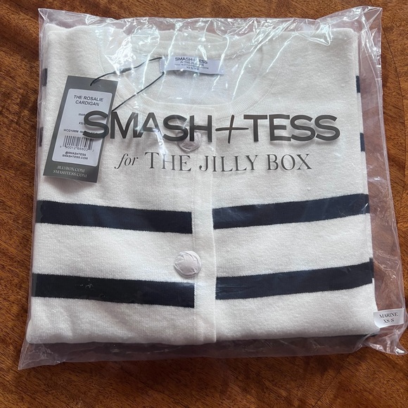 Smash + Tess Sweaters - Smash + Tess Rosalie Navy Striped Cardigan - Jilly Box